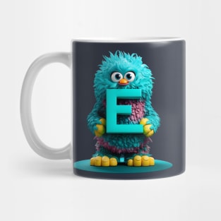 Cute Monster for Kids Alphabet Letter E Funny Back to School Mug